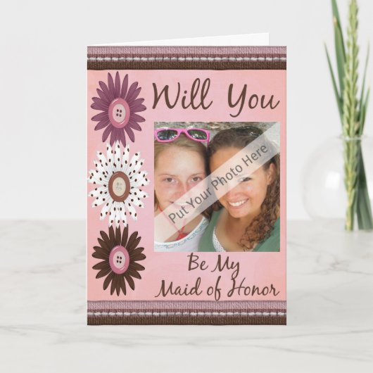 Personaliseer Be My Maid of Honor Fotouitnodiging (Voorkant)