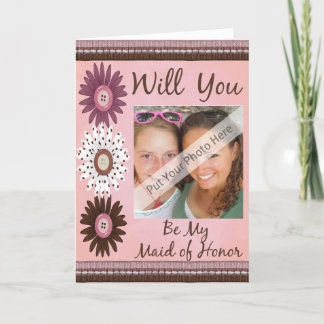Personaliseer Be My Maid of Honor Fotouitnodiging