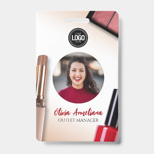 Personaliseer Bedrijf | Modern Make-up Bedrijf Badge (Voorzijde)