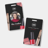 Personaliseer Bedrijf | Modern Make-up Bedrijf Badge (Voor- en achterkant)
