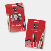 Personaliseer Bedrijf | Modern Make-up Bedrijf Badge (Voor- en achterkant)