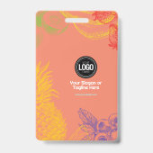 Personaliseer Bedrijf | Tropisch Fruit Bedrijf Badge (Achterkant)