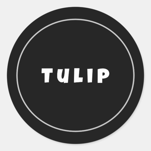 Personaliseer bedrijfsnaam in zwart ronde sticker (Voorkant)