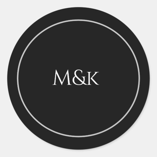 Personaliseer bedrijfsnaam in zwart ronde sticker (Voorkant)