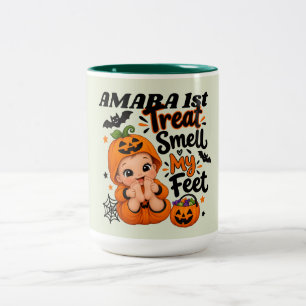 Personaliseer Behandel Mijn Voeten Baby, Hallow Tweekleurige Koffiemok
