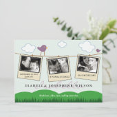 :personaliseer: Bekendmaking van Clothesline Birth Aankondiging (Staand voorkant)