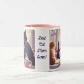 Personaliseer Beste Kat Moeder Ooit Tweekleurige Koffiemok (Center)