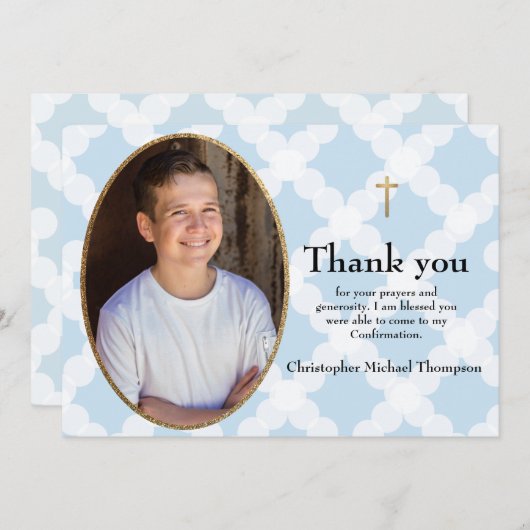 Personaliseer Bevestiging Jongen Bedankt (Voorkant / Achterkant)