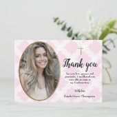 Personaliseer Bevestiging tiener meisje foto dank  Bedankkaart (Staand voorkant)