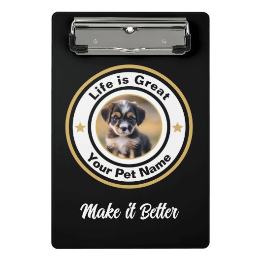 Personaliseer bewerkbare Pet Lovers Design Mini Klembord (Voorkant)