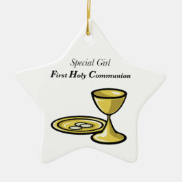 Personaliseer, Bijzondere Meisje, Eerste Heilige C Keramisch Ornament