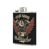 Personaliseer Biker Motorfietsen Motor Vleugels Ga Heupfles (Links)