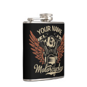 Personaliseer Biker Motorfietsen Motor Vleugels Ga Heupfles (Rechts)