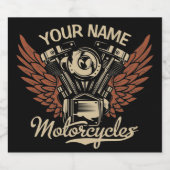 Personaliseer Biker Motorfietsen Motorvleugels Gar Bier Etiket (Enkel label)