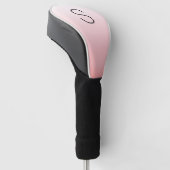Personaliseer Black Monogram op Peach Gradation Golfheadcover (Schuin)