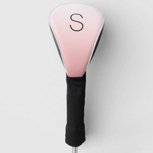 Personaliseer Black Monogram op Peach Gradation Golfheadcover (Voorkant)