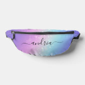 Personaliseer Black Script Naam op Bokeh Stars Heuptasje (Liggend)