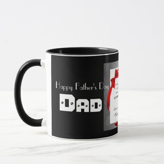 Personaliseer Black White Happy Fathers Day Pap Mok (Links)