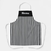 Personaliseer Black White Stripes Chef Schort (Voorkant)