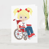 Personaliseer Blank Blond Meisje Kaart (Voorkant)