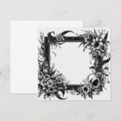 Personaliseer Blank Kaart Sjabloon Gothic Bloemen (Voorkant / Achterkant)