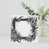 Personaliseer Blank Kaart Sjabloon Gothic Bloemen (Staand voorkant)