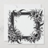 Personaliseer Blank Kaart Sjabloon Gothic Bloemen (Voorkant)