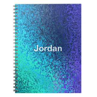 Personaliseer Blauw Abstract Voeg Naam toe Notitieboek