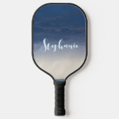 Personaliseer Blauw Beige Achtergrond Stille Oceaa Pickleball Paddle (Voorkant)