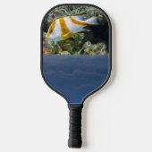 Personaliseer Blauw Beige Achtergrond Stille Oceaa Pickleball Paddle (Achterkant)