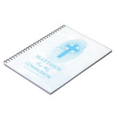 Personaliseer, Blauwe Eerste Heilige Communie Krui Notitieboek (Linkerzijde)