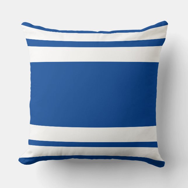 Personaliseer Blauwe en Witte Sport Voeg teamnaam  Kussen (Voorkant)