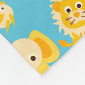 Personaliseer Blauwe Gele Jungle Safari Dieren Bab Fleece Deken (Hoek)