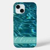Personaliseer blauwe oceaangolven Case-Mate iPhone case (Achterkant)