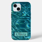 Personaliseer blauwe oceaangolven Case-Mate iPhone case (Achterkant)