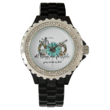 Personaliseer bloemenontwerp met God Watch