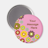 Personaliseer Bloemkracht Magneet Roze (Voorkant / Achterkant)