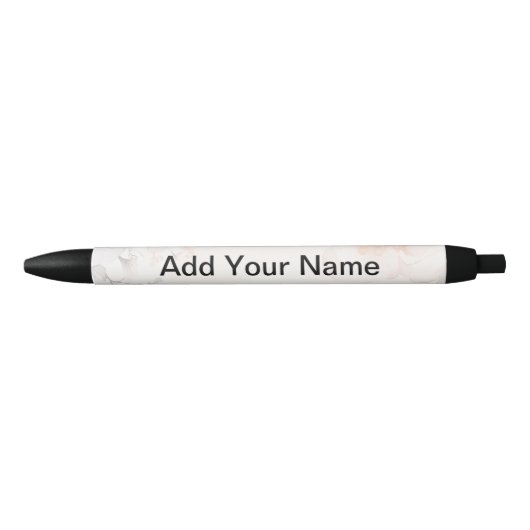 Personaliseer Bloemontwerp Zwarte Inkt Pen (Voorkant)