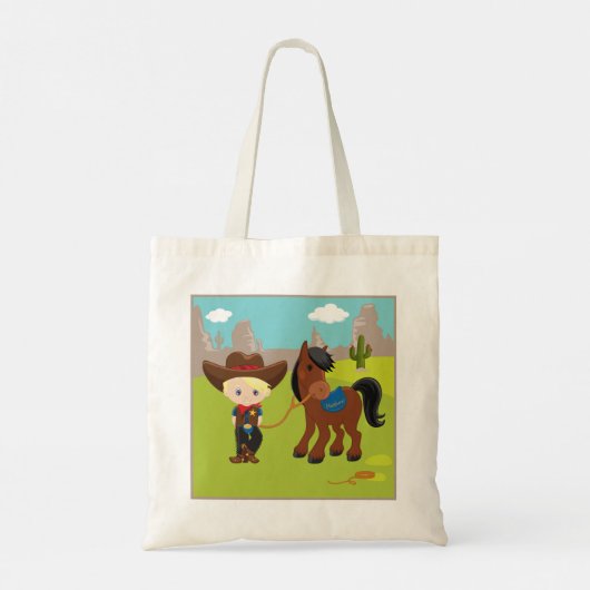 Personaliseer Blonde Cowboy Two Sided Tote Bag (Achterkant)