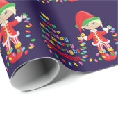 Personaliseer Blonde Girl Elf Cadeaupapier (Rol Hoek)