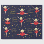 Personaliseer Blonde kerstballerina Cadeaupapier (Vlak)