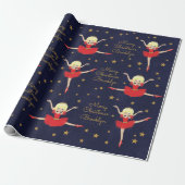 Personaliseer Blonde kerstballerina Cadeaupapier (Uitgerold)
