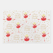 Personaliseer Blonde kerstballerina Inpakpapier Vel (Voorkant 3)