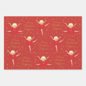 Personaliseer Blonde kerstballerina Inpakpapier Vel (Voorkant 2)