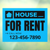 Personaliseer Blue Black House te huur onroerend g Raamsticker (Vel 3)