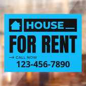 Personaliseer Blue Black House te huur onroerend g Raamsticker (Vel 2)