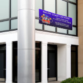 Personaliseer Blue Car Wash Comical Toon Business Spandoek (Buitenkant Gebouw)