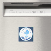 Personaliseer Blue Carriage Baby shower Favor Magneet (Insitu (Vaatwasser))