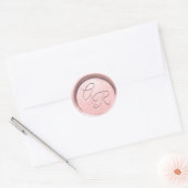 *~* PERSONALISEER BLUSH ROOS GOUDEN Wax Seal Bruil Ronde Sticker (Envelop)