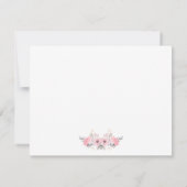 Personaliseer Blush Roze Bloemen Letter Naam Monog Notitiekaartje (Achterkant)